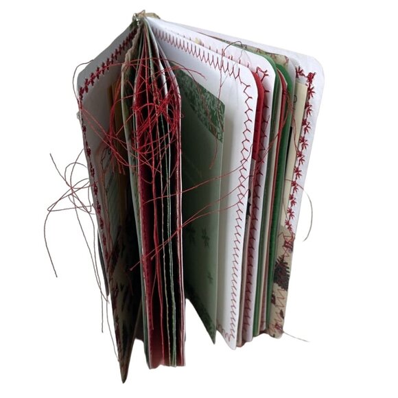 Christmas Junk Journal  With Charm u Washi  Fabric Wrap Tons Ephemera Handmade B - Picture 6 of 16